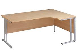 Ergonomic 1600mm Right Hand Oak Corner Office Desk Computer Table Amazon Co Uk Corner Desk Office Oak Office Desks Curved Desk