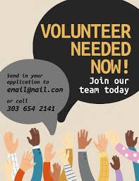 Volunteer Needed Flyer Volunteers Needed Flyer Promote Small Business