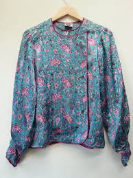 Blue Indian Anokhi Blouse Hippy Boho Folk Tunic Blouse Jacket Etsy Festival Jacket Blouse Jacket Hippie Boho
