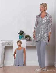 Three Pieces Mother Of The Bride Pant Suit Plus Size Bride Dresses Scalloped Mothers Suit With Lace Jacket Mother Of The Bride Suits Joan Rivers On Joan Rivers Mother Of