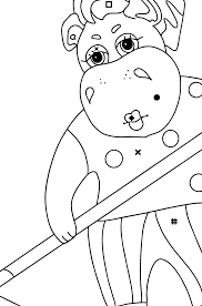 Identify 15 different creatures in these animal coloring sheets. Coloring Page A Hippo Is Collecting Autumn Leaves For Free