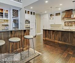 white cabinets with a walnut kitchen