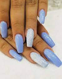 Blue is most commonly associated with harmony, faithfulness and confidence. Most Recent Photographs Nail Art Glitter Blue Suggestions And Then Clothing Curly Hair And Sho Blue Glitter Nails Winter Nails Acrylic Christmas Nails Acrylic