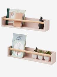 Étagère epure en teck et fil d'acier, design ac/al studio, l 85 p 17 h 19 cm, 195 euros, kann design. Lot De 2 Etageres Livres Rose Vertbaudet