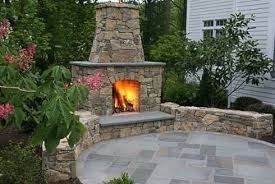 Correct external style of which. Would Be Cozy With Furniture Patio Landscaping Outdoor Fireplace Patio Patio Stones
