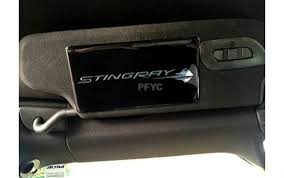 C7 Corvette Stingray Logo Visor Covers Decals Domed Gels The Labels On Your Sunvisor Warning You Of Airbag Dangers A Interior Accessories Corvette Label Cover