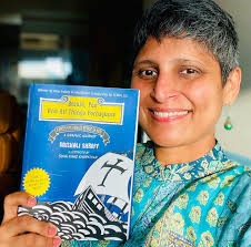 Dear Family, Friends, Readers, Posing with the beauty I just won. An award  feels like both, the culmination of many many years of collective writing  effort and the beginning of a new