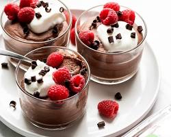 Image of Dark Chocolate Mousse with Raspberries