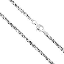 Unisex Solid Sterling Silver Rhodium Plated 2 5 Mm Round Box Chain Necklace Cm11mcb3awb Ring Holder Necklace Chain Necklace Rose Gold Necklace