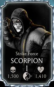 92275 scorpion 92278 scorpion hanzo hasashi 92290 scorpion hellspawn 92272 scorpion inferno 92284 scorpion injustice Scorpion Strike Force Mortal Kombat Mobile Wikia Fandom