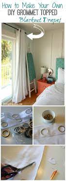 How To Make Your Own Diy Grommet Topped Blackout Drapes The Happy Housie Diy Drapes Grommet Curtains Diy Living Room Diy