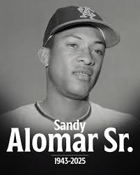We are deeply saddened by the passing of former Major League player and  coach Sandy Alomar Sr. The Puerto Rico native played for six different  teams across his 15-year playing career and