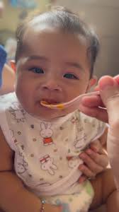 Anayah’s First solid food.