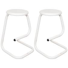 Pair Of White Tubular Paperclip Bar Stools For Amisco Metal Bar Stools Steel Bar Stools Bar Stools
