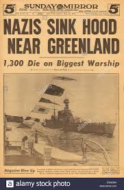 hms hood sinking high resolution stock