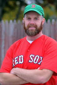 Local Red Sox fan sporting trademark beard in support of team