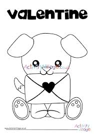 Cute puppy coloring pages for kids : Valentine S Day Puppy Colouring Page