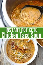 Just toss everything in the slow cooker and voila dinner is ready! Best Keto Chicken Taco Soup Recipe Instant Pot Or Crock Pot Kasey Trenum