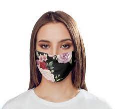 Personalised Black Floral Rose Initials Reusable Face Mask Live X Maintain In 2020 Face Mask Face Mask