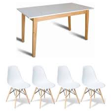 Hay tantas combinaciones que hemos buscado 30 para que te inspires y des con el look de las tuyas. Mesa Rectangular Blanca De 140cm Lola Con 4 Sillas Eames En Cordoba Muebles