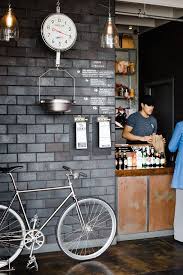 Love The Idea For A Kitchen Wall Not Sure How It Works Here But Paint Brick With Some Chalk B Coffee Shop Decor Rustic Coffee Shop Restaurant Interior Design