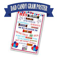 Oh yeah, i almost forgot, happy birthday! Candy Gram Poster For Dad Candy Bar Poster Birthday Gift For Etsy