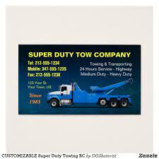 This business card was designed with an image of a heavy duty tow truck on the left side with brilliant orange colors leaving room to the right to list your towing business name, contact information. 24 Auto Towing Transport Wrecker Business Cards Ideas Business Card Design Custom Checks Business Cards