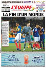 Les matchs contre l'uruguay et le mexique Newspaper L Equipe France Newspapers In France Wednesday S Edition June 23 Of 2010 Kiosko Net