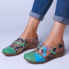 Floral shoes free vector we have about (10,487 files) free vector in ai, eps, cdr, svg vector illustration graphic art design format. Newchic For Socofy Folkways Floral Pattern Genuine Leather Splicing Jacquard Comfortable Zipper Flat Shoes Ibt Shop