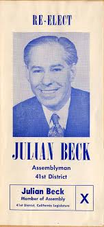 Campaign brochure, Julian Beck for California Assembly, San Fernando, circa  1950