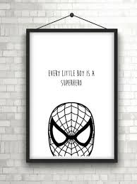 Black And White Superhero Art Spiderman Superhero Large Vector Fabulous Black And White Wall Art The Perfect Addition To An Boys Black And White Bedroom Spiderman Room Boys Bedroom Decor