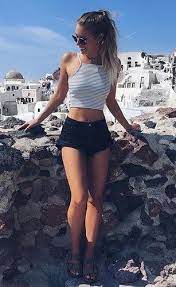 Summer Fashion Striped Crop Top Looks Looks Femininos Looks Bonitos