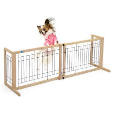 Indoor dog gates come in handy when you have guests or if you need to leave your pet unattended in a secure location. Lazymoon Dog Gate Adjustable Indoor Solid Wood Construction Pet Fence Gate Free Standing Natural Finish Check This Awesome Produc Dog Gate Pet Fence Pet Gate
