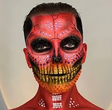 Rhinestone Skull Halloween Makeup Look