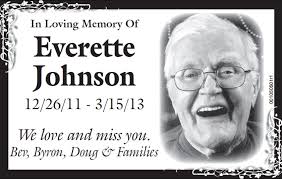 In Loving Memory of Everette Johnson