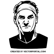 Black And White Vector Portrait Tennis Player Roger Federer Vector Portrait Roger Federer Vector Portrait Portrait