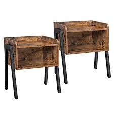 Cute table for small spaces. Vasagle Alinru Nightstand Set Of 2 Stackable End Table Side Table For Small Spaces Industrial Accent Furniture Metal Frame Rustic Brown Ulet188x Buy Online In Aruba At Aruba Desertcart Com Productid 174337776