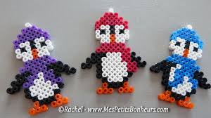 Trois Pingouins En Perles A Repasser Motifs Perles Hama Motifs Perler Perles A Tisser