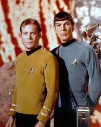 William Shatner Kirk And Leonard Nimoy Spock Star Trek Original Series Star Trek 1966 Star Trek Original Star Trek Funny