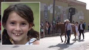 This is 8-year-old Virginia Hollis. She was among the dozens of Camp Mystic  campers who died in the catastrophic flooding in Texas. On Wednesday,  Virginia's horse walked behind the hearse carrying her