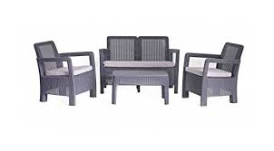 Chaise pliante de jardin en fer forgé. Salon De Jardin En Resine Gris Anthracite Saint Barth Keter Avis Et Prix Manomano