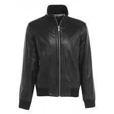 Barneys Originals Men S Black Leather Retro Bomber Jacket 90 00 Black Leather Bomber Jacket Jackets