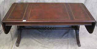 I'm sharing my farmhouse coffee table makeover. Lot Duncan Phyfe Mahogany And Leather Top Dropleaf Coffee Table