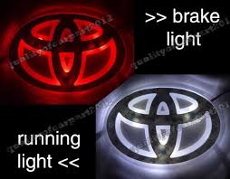 Toyota Reiz Vios White Red Led Light Up Badge Decal Trunk Emblem Sticker Lamp Toyota Red Led Lights Red Led