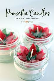 Handmade Christmas Beeswax Poinsettia Candles Garden Therapy