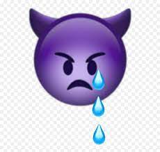 Milukyun Iphone Iphoneemoji Emoji Emojis Devil Cry Tear Purple Devil Emoji Crying Emoji Cry Free Transparent Emoji Emojipng Com