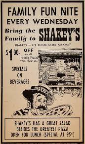 Shakey S Pizza Old Advertisements Vintage Restaurant Vintage Ads