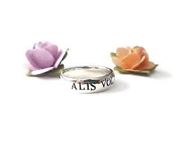 A page for describing quotes: Hearts Or Spadesalis Volat Propriis She Flies With Her Own Wings Latin Quote Sterling Silver Ring Dailymail