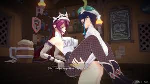 Rosaria girl has sex with a guy Venti in the porn cartoon Genshin Impact