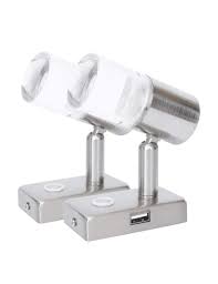 2x 12v 3w Usb Faretto A Soffitto Parete Finitura Nichel Interruttore Tattile Dimm Per Yacht Camper Porta Carta Igienica Faretti Camper
